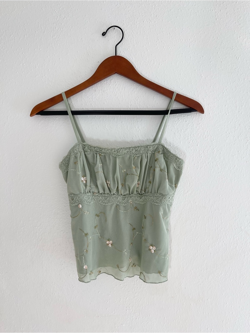 Lace Embroidered Babydoll Camisole Top